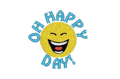 Oh Happy Day Smiley Face Machine Embroidery Design smiley | Etsy