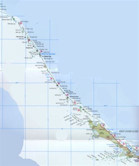 General map of Exuma, Bahamas