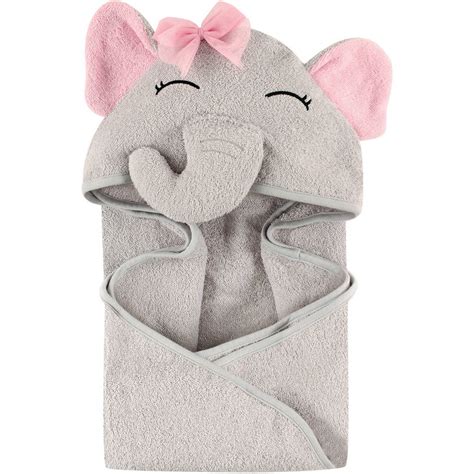 Hudson Baby Woven Terry Animal Hooded Towel, Pretty Elephant - Walmart ...