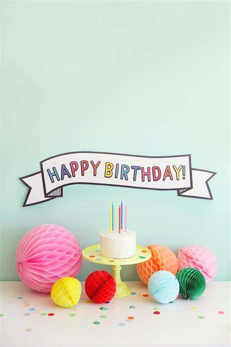 Happy Birthday Cake Banner Printable - Kids Birthday Party