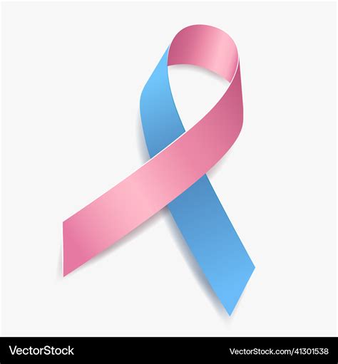 Pink and blue ribbon awareness male breast cancer Vector Image