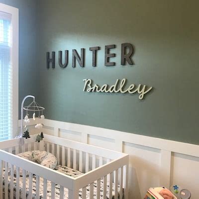 Nursery Name Sign Wooden Baby Name Sign for Nursery Wooden Name Cutout ...