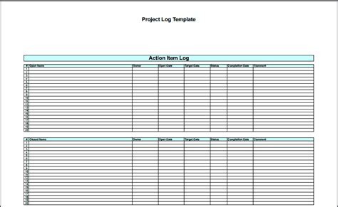 23+ Free Project Log Templates in Word Excel PDF