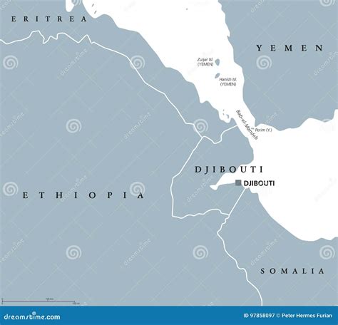 Bab El Mandeb Strait Region Political Map Cartoon Vector ...