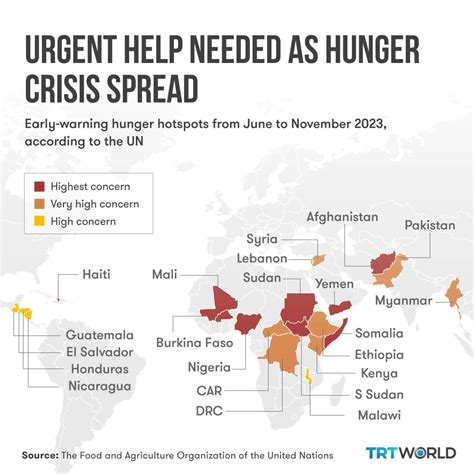 Map of the global hunger crisis in 2023 - Maps on the Web