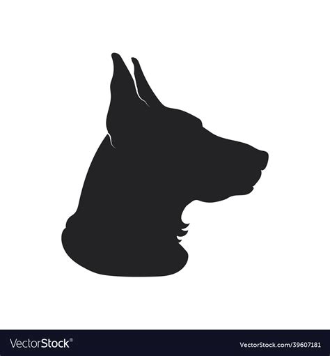 Detailed dog profile silhouette simple black icon Vector Image