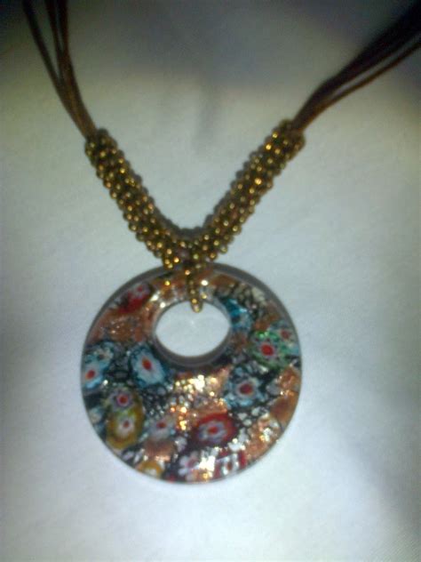 Murano glass pendant and beaded necklace