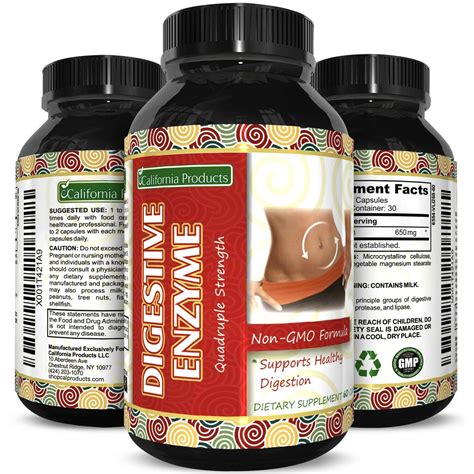 California Products Digestive Enzymes Pancreatin 4X Proteins Help ...