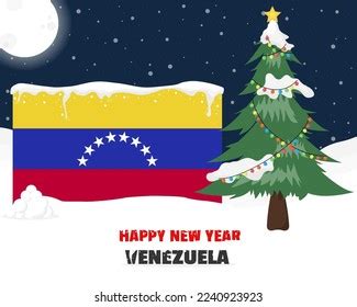 Happy New Year Venezuela Christmas Tree Stock Vector (Royalty Free ...