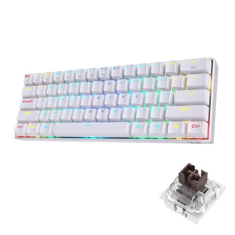 Tastatura Bluetooth si cu fir gaming mecanica Redragon Draconic alba ...