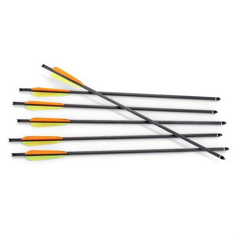 6 - Pk. of Arrow Precision® Carbon Crossbow Bolts - 204680, Crossbows ...