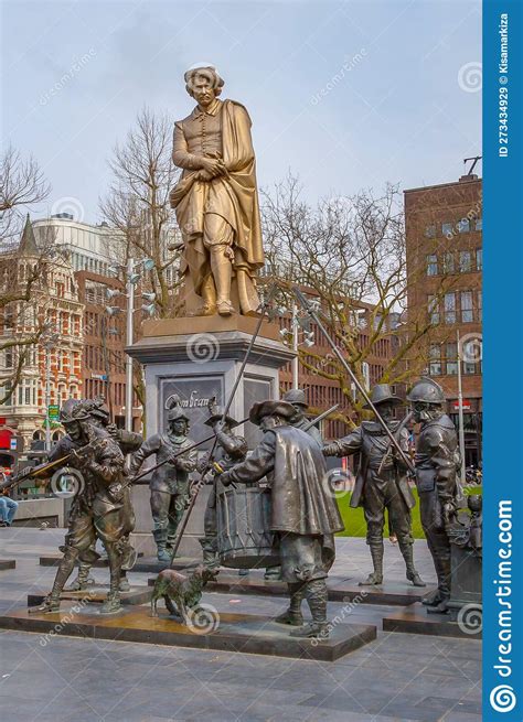 Amsterdam, Netherlands Statue of Rembrandt Editorial Stock Image ...