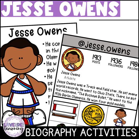 Jesse Owens Biography Activities, Report, & Flip Book - Black History ...