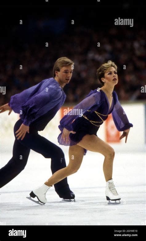 Torvill and dean competing at the 1984 winter olympics hi-res stock ...