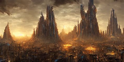 KREA AI - ecumenopolis, city of the gods, digital art by pau...