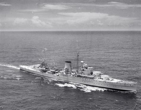 Leander-class light cruiser HMS Ajax and veteran of the Battle of the ...