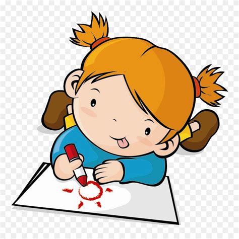 Download Drawing Clip Children Transprent - Cartoon Of Someone Drawing ...