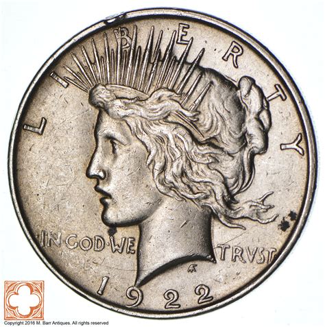 1922-D Peace Silver Dollar - Denver Minted - 90% Silver | Property Room