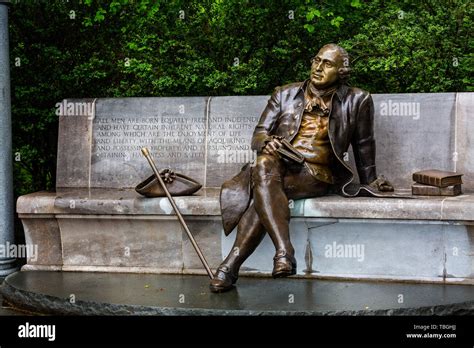 Statue of US Founding Father George Mason in the George Mason Memorial ...