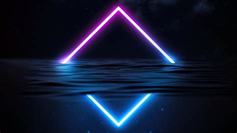 3840x2160 Glowing Triangle Neon 4K ,HD 4k Wallpapers,Images,Backgrounds ...