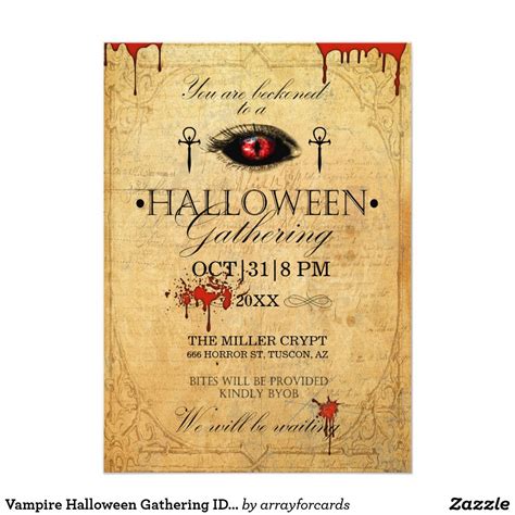 Vampire Halloween Gathering ID579 Invitation | Zazzle.com | Halloween ...