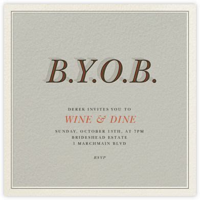 BYOB - Paperless Post | Cocktail party invitation, Byob party, Invitations