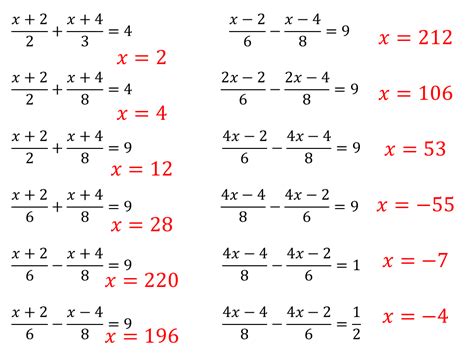 Solving Equations Fractions Worksheet - Printable Word Searches