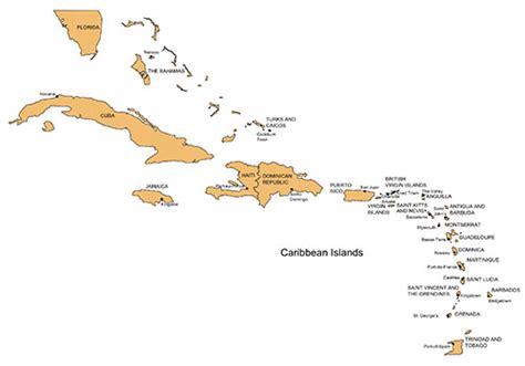 Caribbean Islands PowerPoint Map, Capitals - MAPS for Design