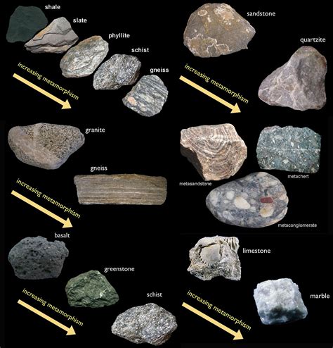 Metamorphic Rock Types | Geology rocks mineral, Rock minerals, Rocks ...