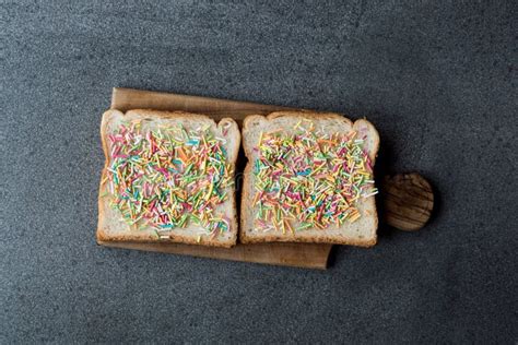 Austrian Fairy Bread with Sprinkles and Butter Stock Photo - Image of ...