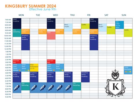 Summer Tennis Schedule | Kingsbury Club and Spa