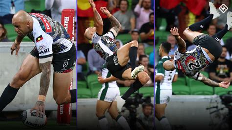 NRL All Stars: Blake Ferguson backflips in jaw-dropping try celebration ...