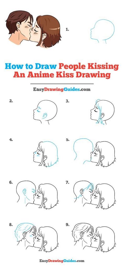 How to Draw People Kissing - An Anime Kiss Drawing - Easy Step by Step ...