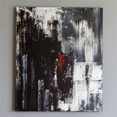 Black and White Painting | Red abstract art, Abstract art painting ...