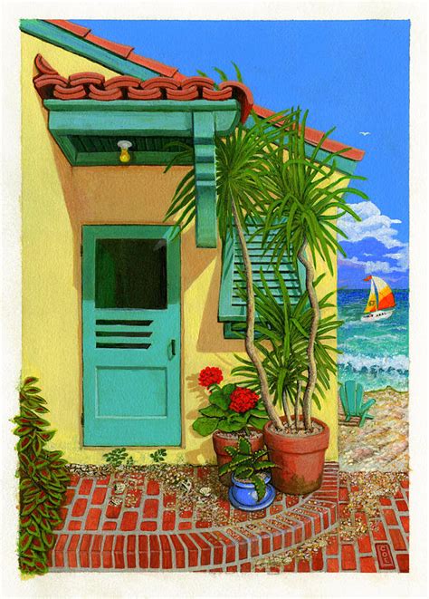 Beach House II Painting by Buzz Coe