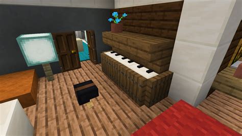 Piano design + stool : r/Minecraft