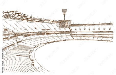 Sketch of Cricket stadium in vector illustration. Stock Vector | Adobe ...