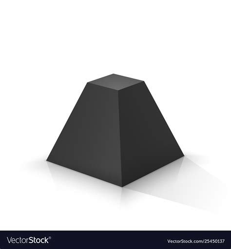 Black frustum square pyramid Royalty Free Vector Image