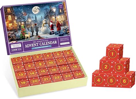 LEVABE Advent Calendar 2023 Puzzles for Kids Adults, 24 Box Christmas ...