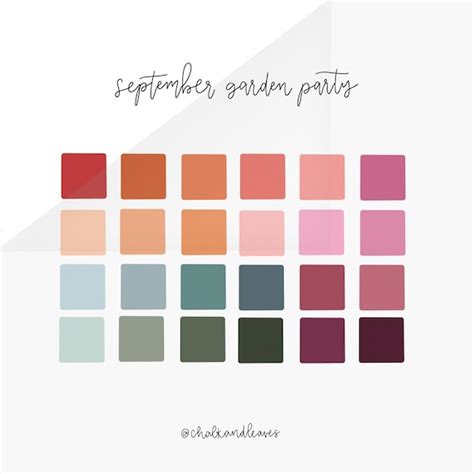 September Garden Party Procreate Color Palette - Etsy