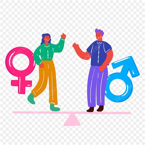 Gender Equality Clipart Hd PNG, Cartoon Hand Drawn Libra Gender ...