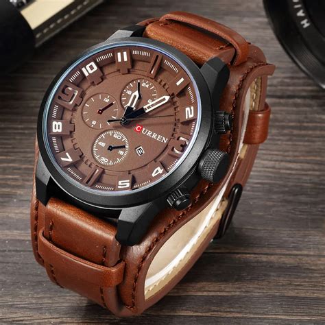 Luxury Brand Army Military Quartz Mens Watches Analog Leather Men Watch ...