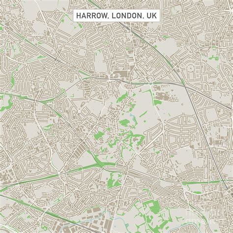 Harrow London UK City Street Map Digital Art by Frank Ramspott - Pixels