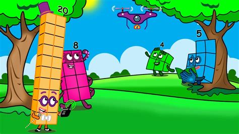 Numberblocks 20 Flying a Drone to See Many Faces of Friends ...