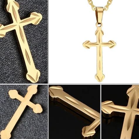 Gold Orthodox Cross Pendant Necklace for Men & Classy Men Co.