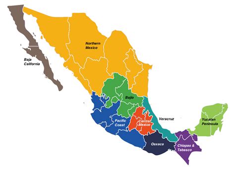 Mexico Map With Regions