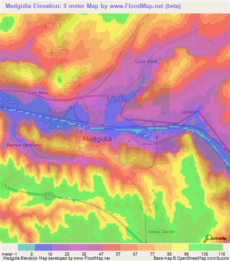 Elevation of Medgidia,Romania Elevation Map, Topography, Contour