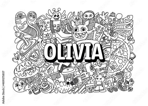 Olivia #name doodle art Stock Illustration | Adobe Stock