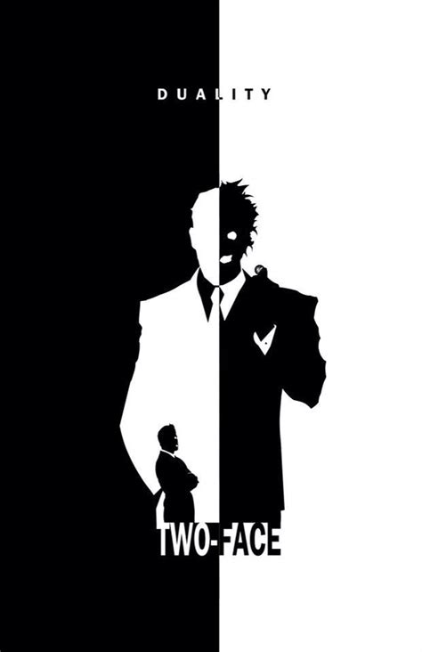 the poster for two - face is shown in black and white, with an image of a