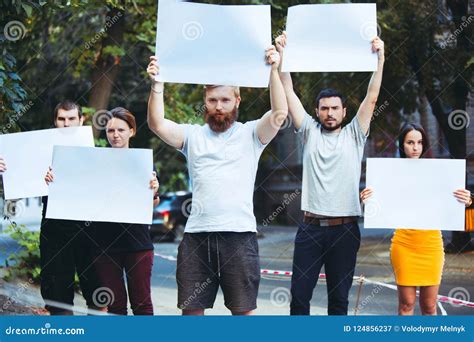 Group Of Protesting Young People Outdoors Stock Image - Image of ...